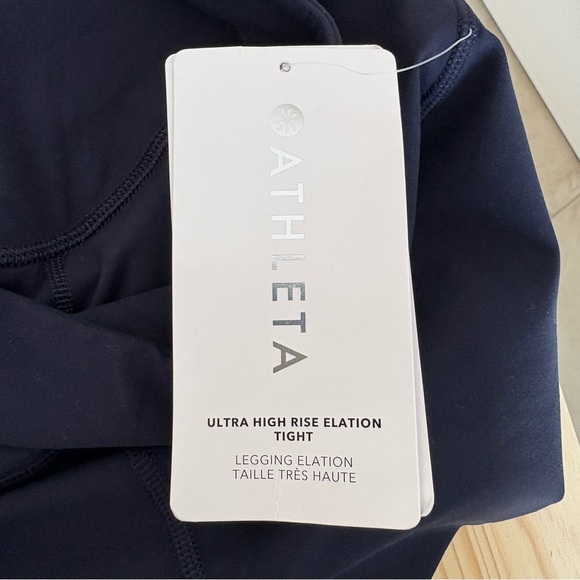 Athleta Ultra High Rise Elation Tight Leggings NWT Navy Blue Compression - Picture 5 of 7